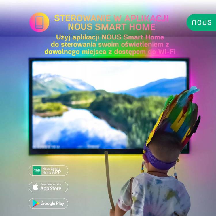 Inteligentna Taśma Led RGBIC TV WI-FI 2m NOUS F9